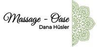Logo Massage Oase Ueken mit dem Namen der Inhaberin Dana Hüsler